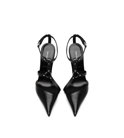 TOM FORD LEATHER BLACK SHINY LEATHER BOUND PUMP