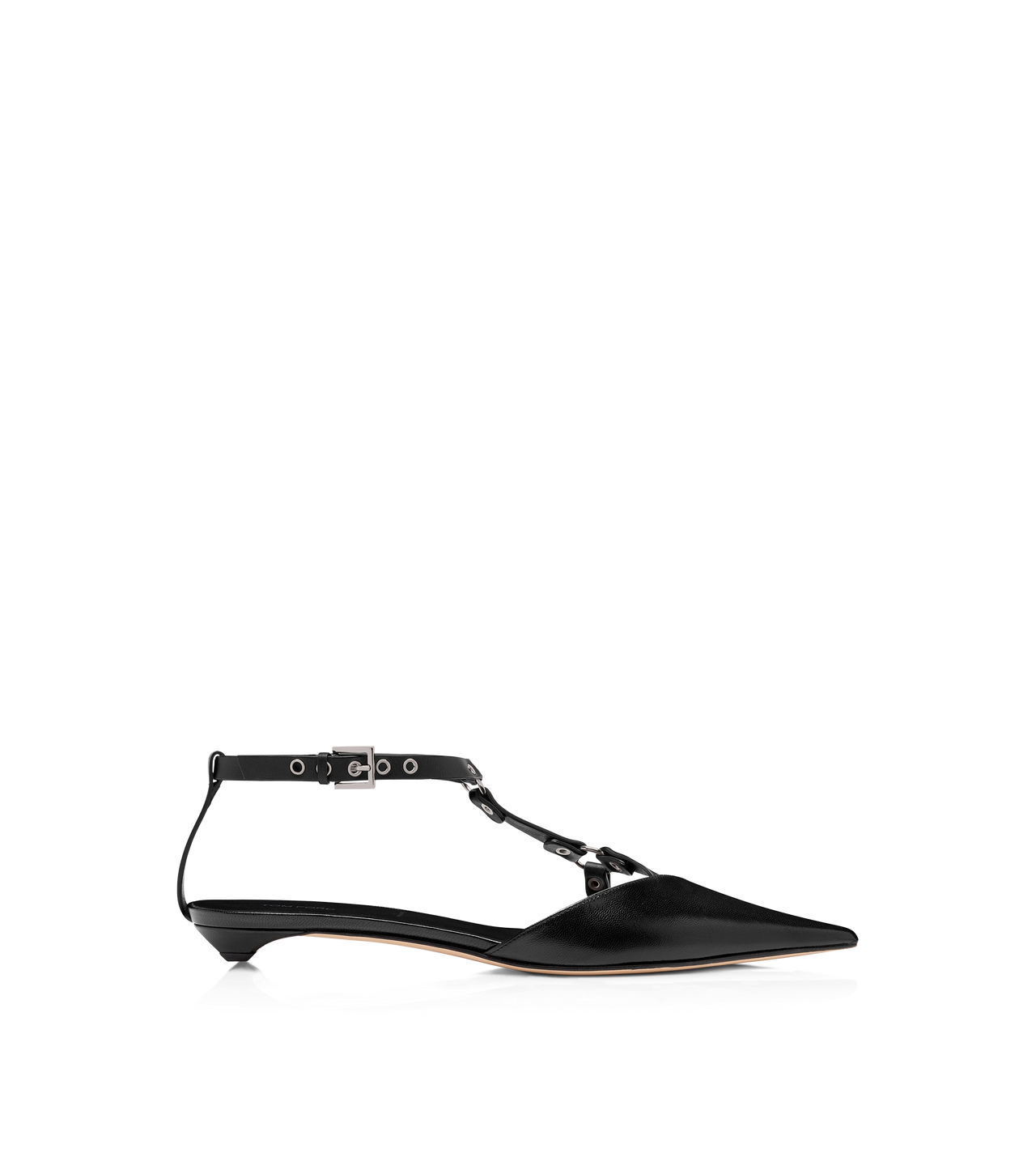 TOM FORD LEATHER BLACK SHINY LEATHER BOUND BALLERINA