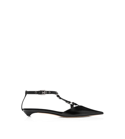 TOM FORD LEATHER BLACK SHINY LEATHER BOUND BALLERINA