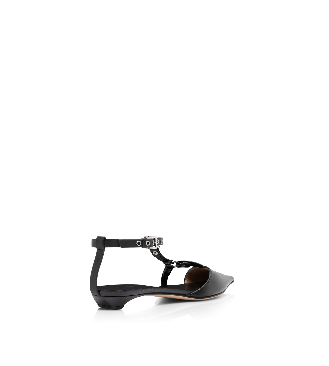 TOM FORD LEATHER BLACK SHINY LEATHER BOUND BALLERINA