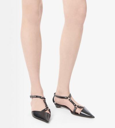 TOM FORD LEATHER BLACK SHINY LEATHER BOUND BALLERINA