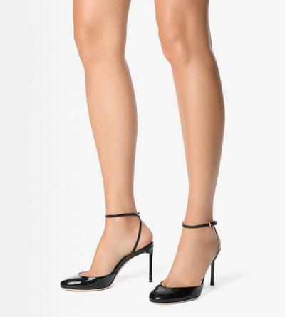 TOM FORD LEATHER BLACK PATENT LEATHER SELEN PUMP