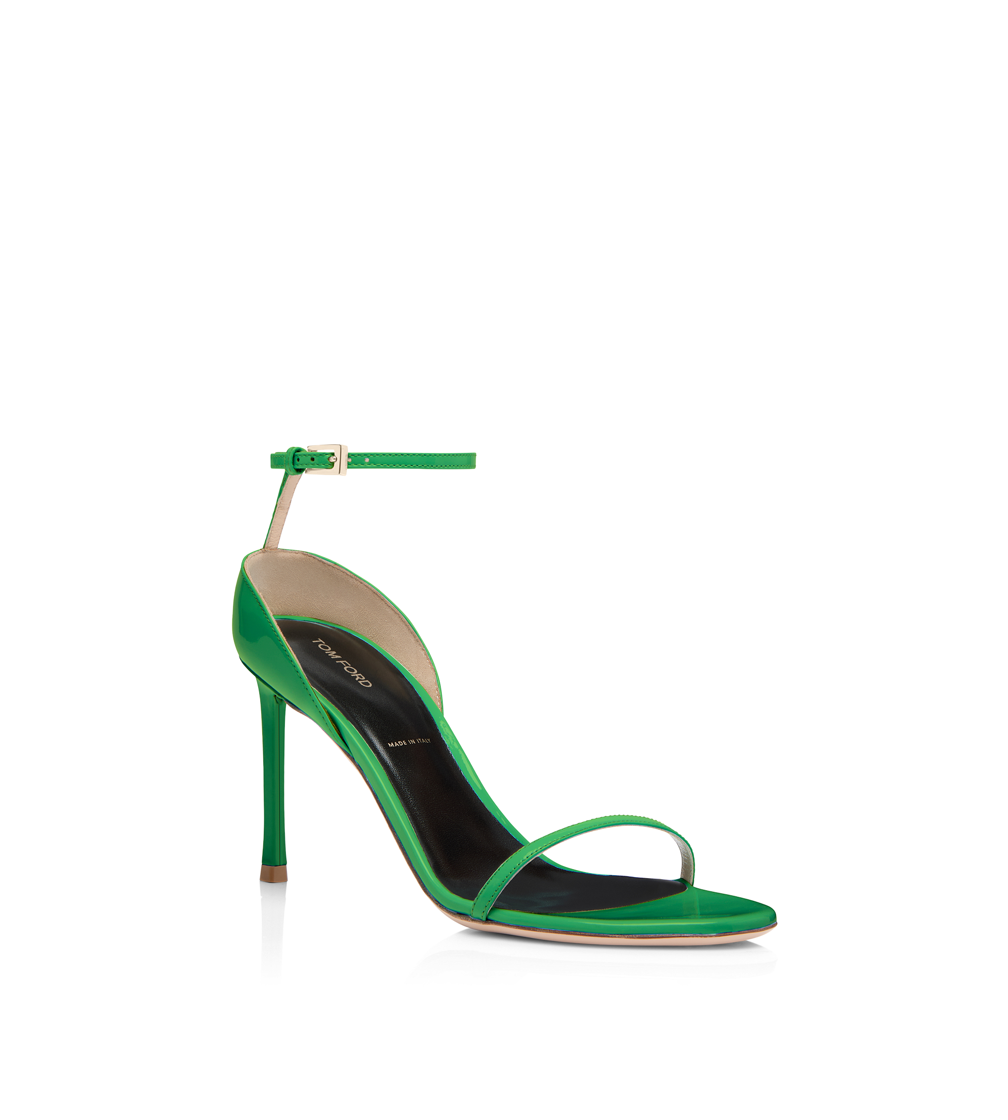 VERTIGO SANDALE AUS LACKLEDER MIT KN&Ouml;CHELRIEMEN