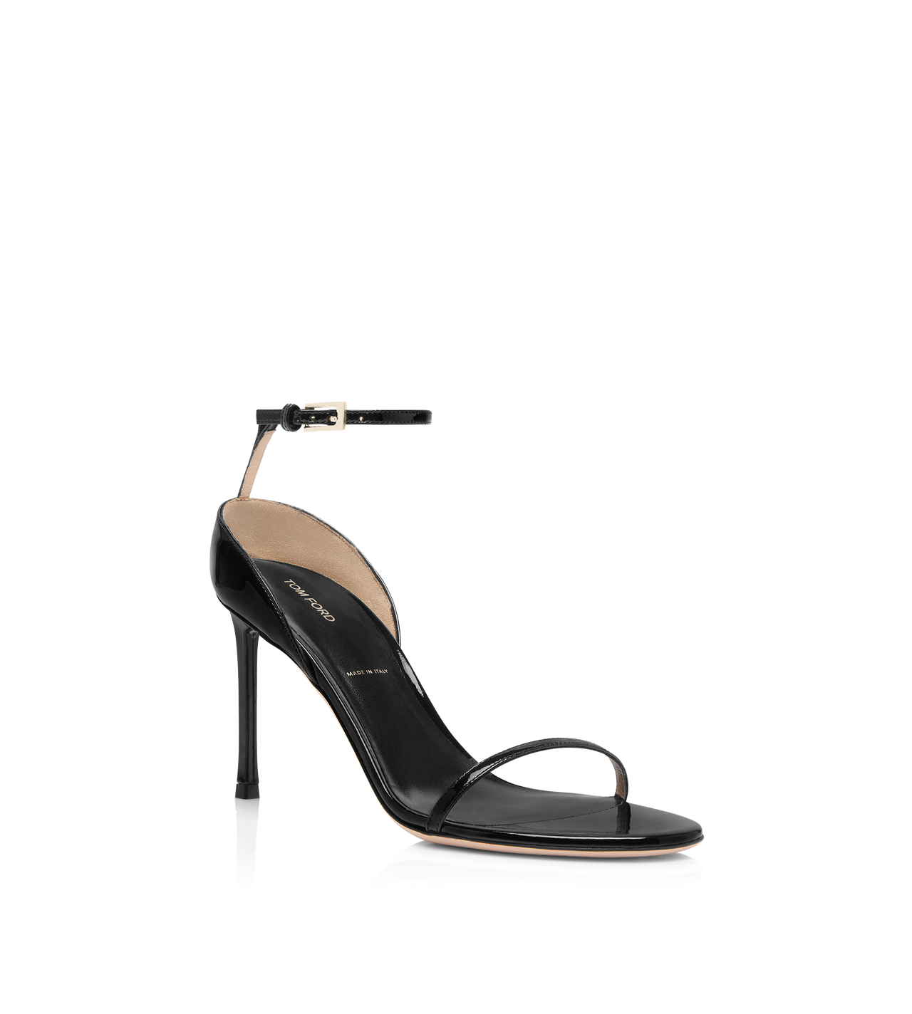 PATENT LEATHER VERTIGO ANKLE STRAP SANDAL image number 1