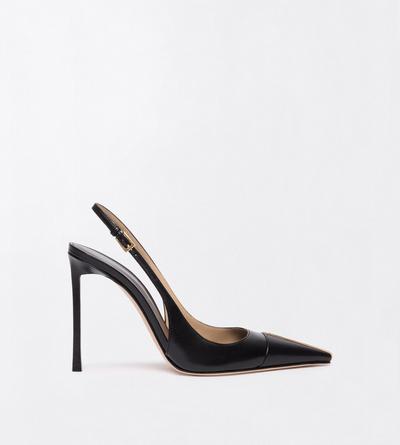 TOM FORD LEATHER BLACK SHINY LEATHER THEA SLINGBACK