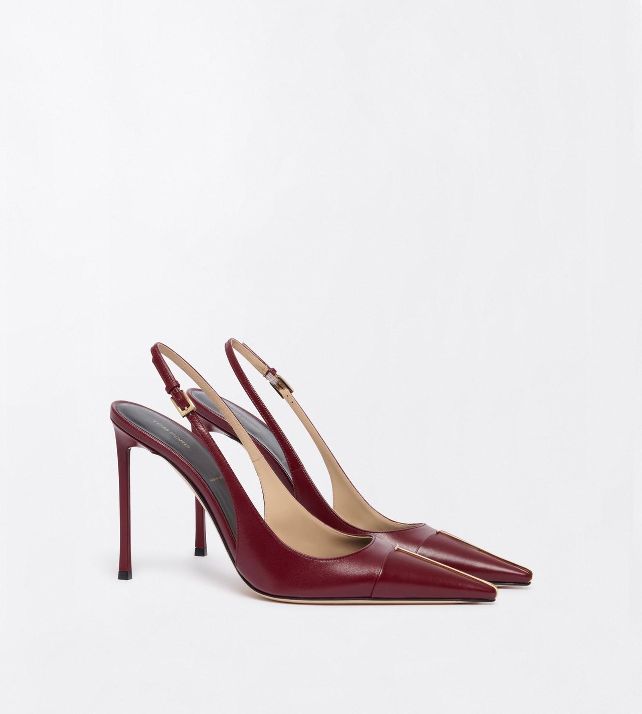 TOM FORD LEATHER RUBY RED ESCARPIN THEA EN CUIR BRILLANT