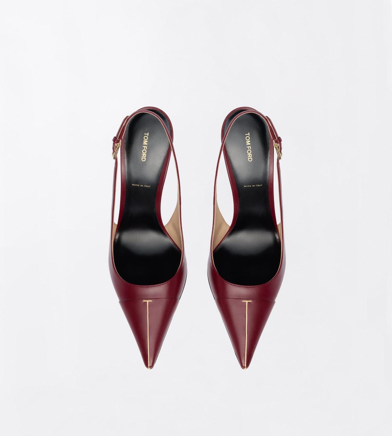 TOM FORD LEATHER RUBY RED ESCARPIN THEA EN CUIR BRILLANT