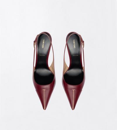 TOM FORD LEATHER RUBY RED ESCARPIN THEA EN CUIR BRILLANT