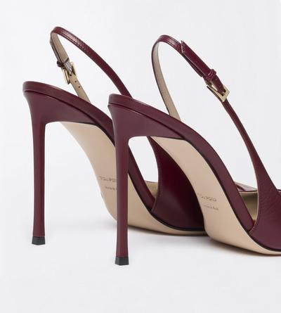 TOM FORD LEATHER RUBY RED ESCARPIN THEA EN CUIR BRILLANT