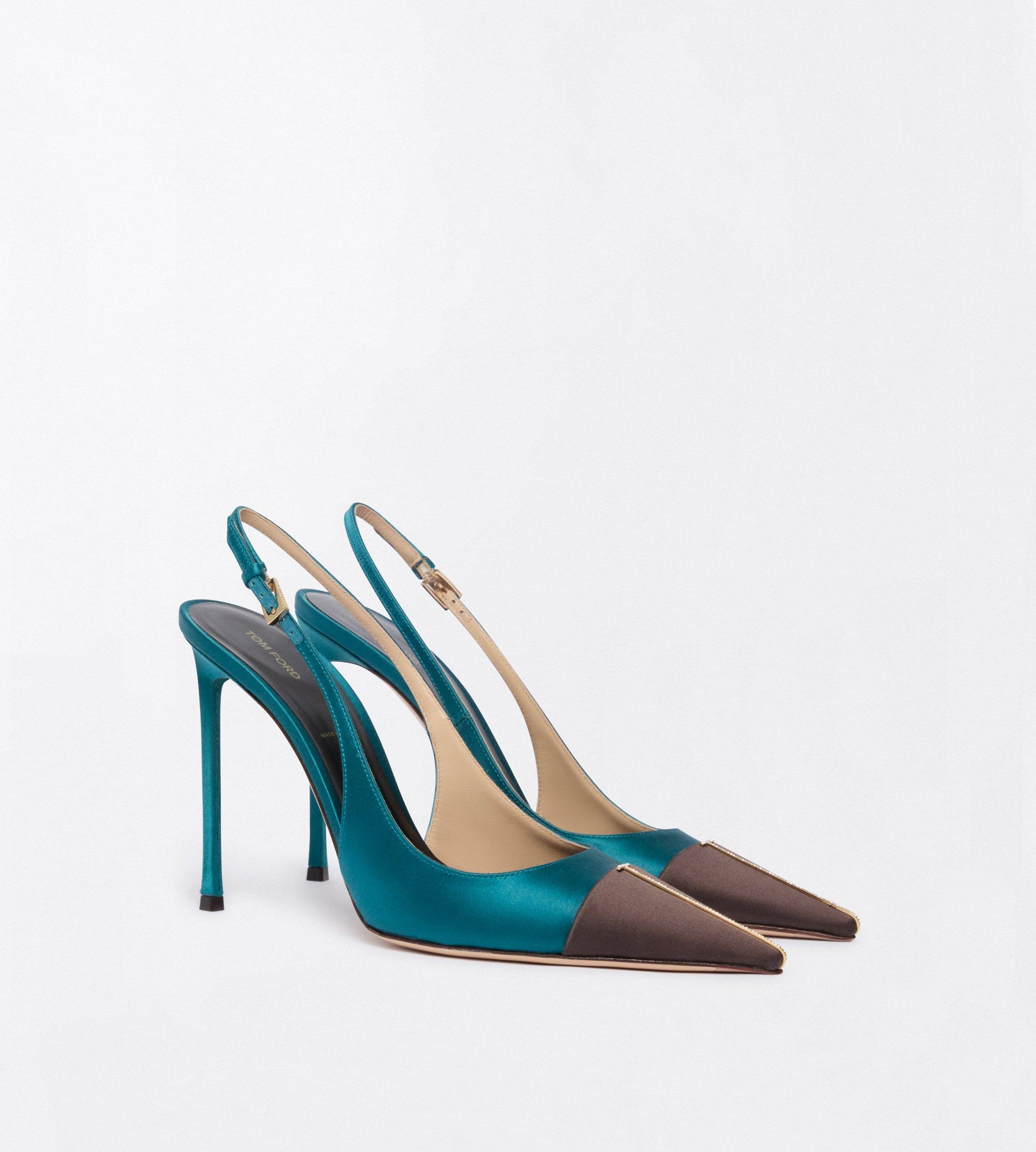 SATIN AND CRYSTAL STONES THEA SLINGBACK