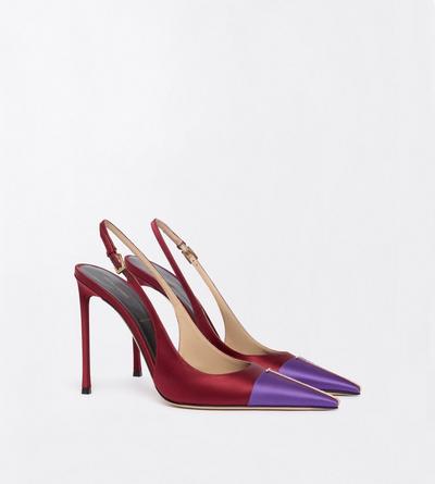 TOM FORD SATIN PRISM VIOLET + POMEGRANATE + CRYSTAL SATIN AND CRYSTAL STONES THEA SLINGBACK