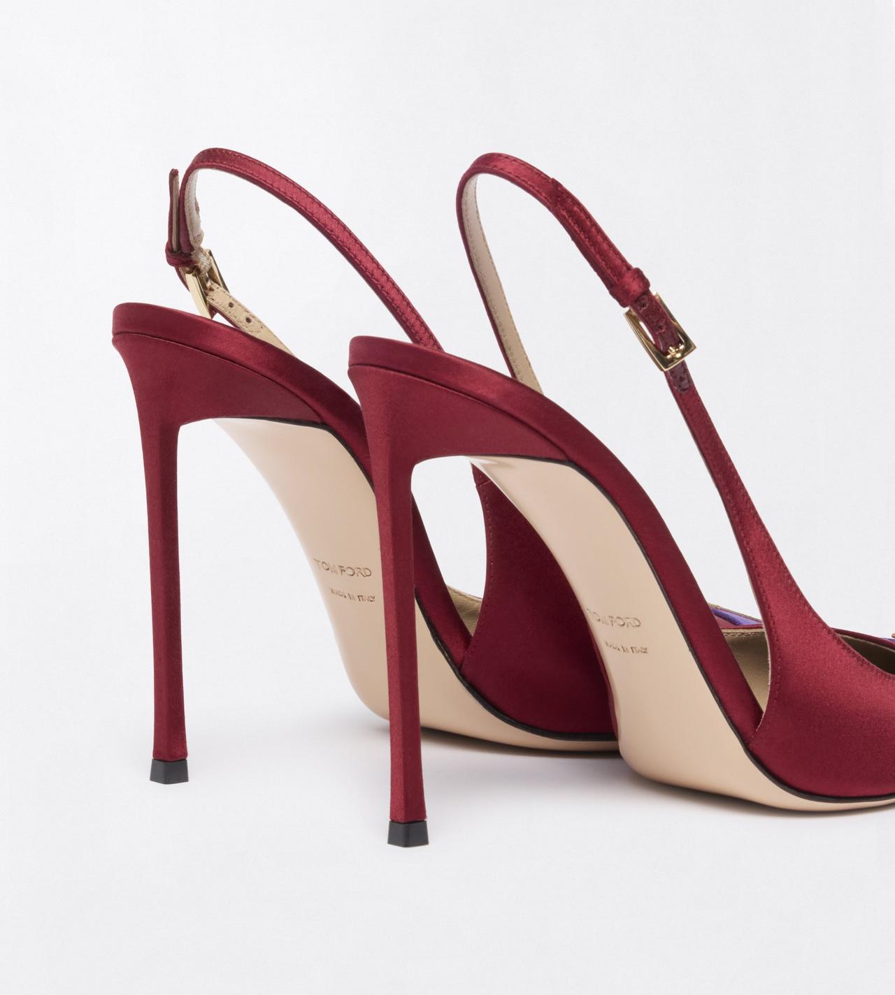 TOM FORD SATIN PRISM VIOLET + POMEGRANATE + CRYSTAL SATIN AND CRYSTAL STONES THEA SLINGBACK