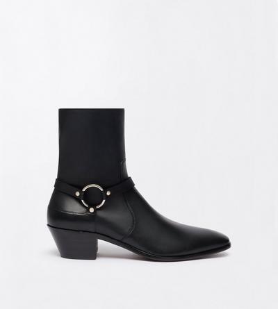 TOM FORD LEATHER BLACK SUPPLE LEATHER CLINT ANKLE BOOT