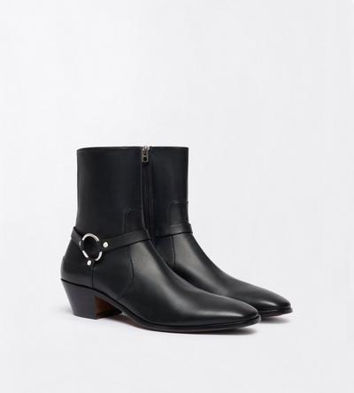TOM FORD LEATHER BLACK SUPPLE LEATHER CLINT ANKLE BOOT