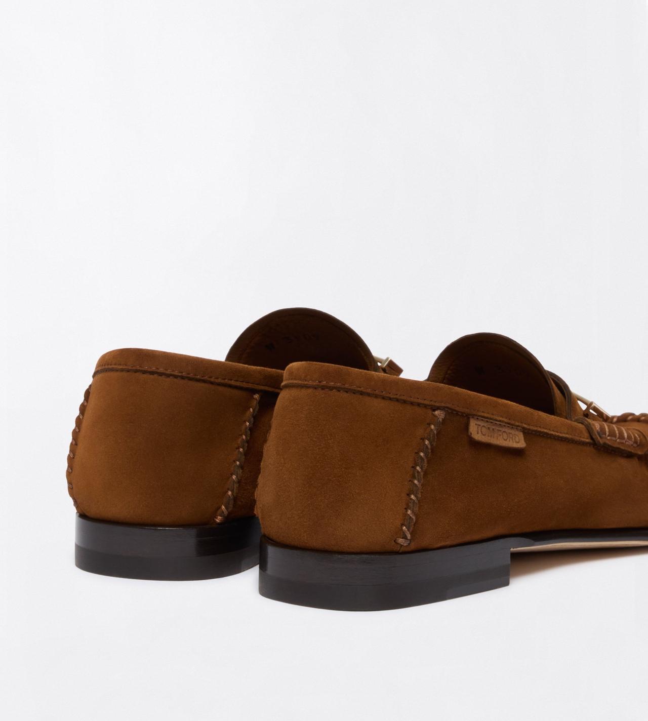 TOM FORD LEATHER WHISKY MOCASSIN RIPLEY EN DAIM DOUX ET CUIR RETOURN&Eacute;