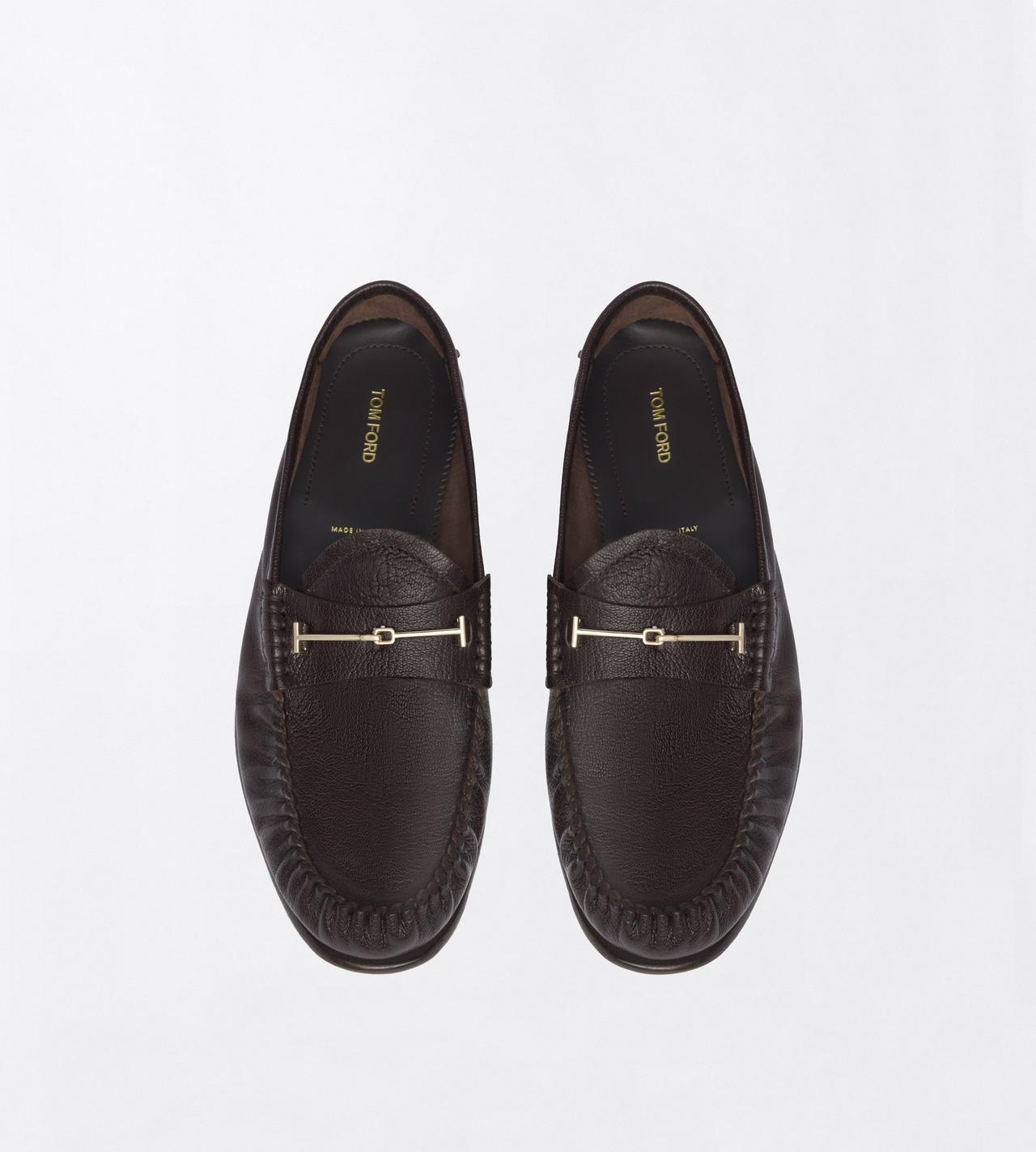 TOM FORD LEATHER ESPRESSO SHINY LEATHER RIPLEY LOAFER
