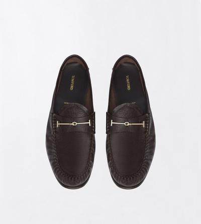 TOM FORD LEATHER ESPRESSO SHINY LEATHER RIPLEY LOAFER