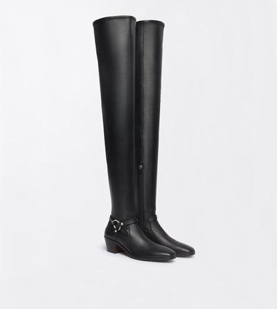 TOM FORD LEATHER BLACK LEATHER CLINT THIGH HIGH BOOT