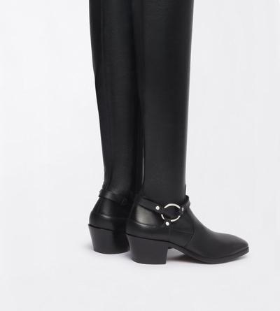 TOM FORD LEATHER BLACK LEATHER CLINT THIGH HIGH BOOT