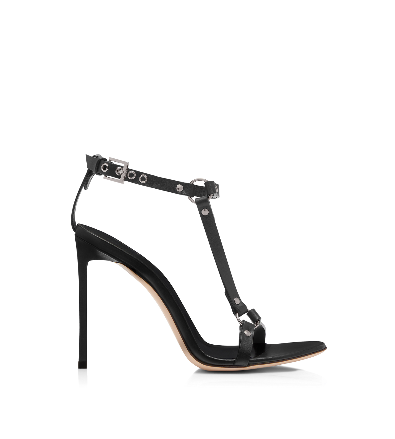 TOM FORD LEATHER BLACK SANDALO BOUND IN PELLE