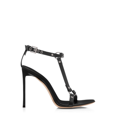 TOM FORD LEATHER BLACK SANDALO BOUND IN PELLE