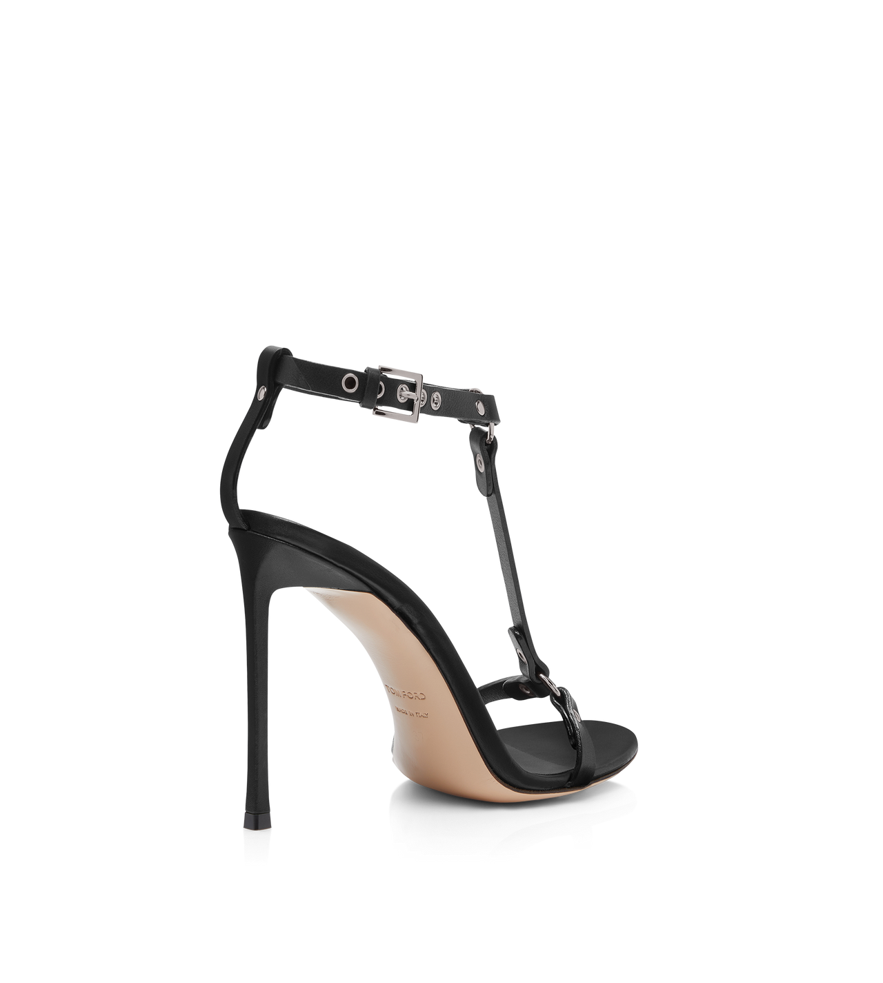 TOM FORD LEATHER BLACK SANDALO BOUND IN PELLE