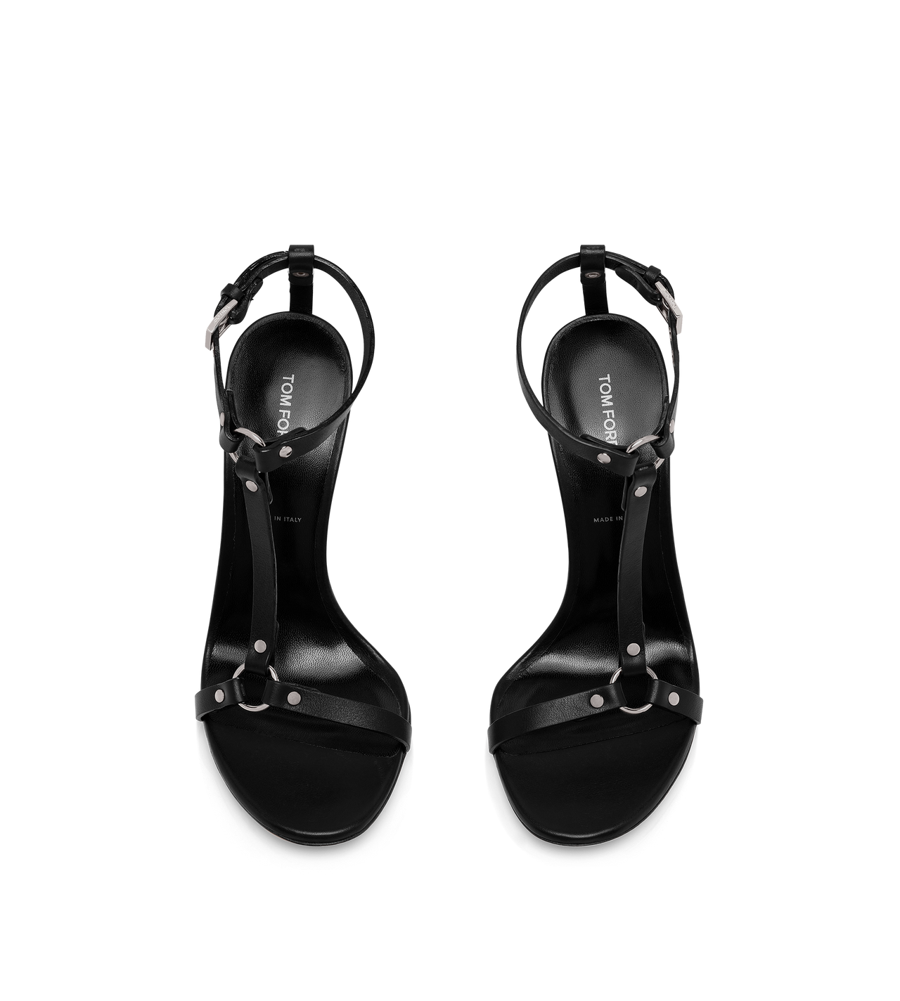 TOM FORD LEATHER BLACK SANDALO BOUND IN PELLE