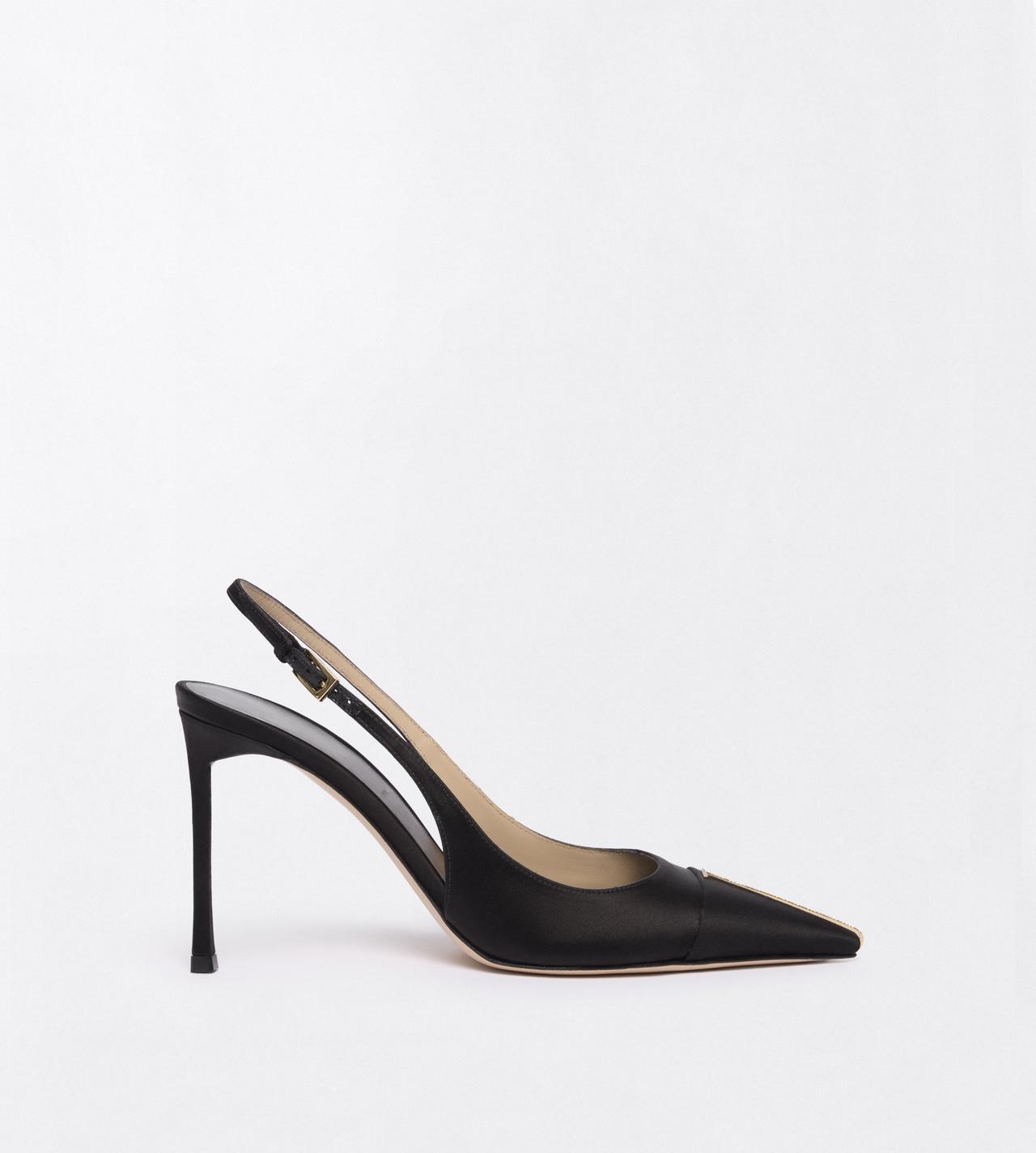 TOM FORD SATIN BLACK + CRYSTAL SATIN AND CRYSTAL STONES THEA SLINGBACK
