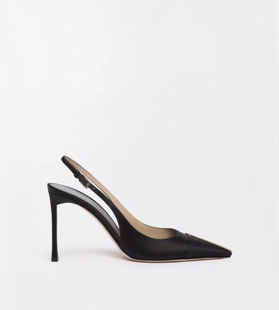 TOM FORD SATIN BLACK + CRYSTAL SATIN AND CRYSTAL STONES THEA SLINGBACK