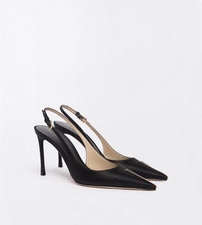 TOM FORD SATIN BLACK + CRYSTAL SATIN AND CRYSTAL STONES THEA SLINGBACK