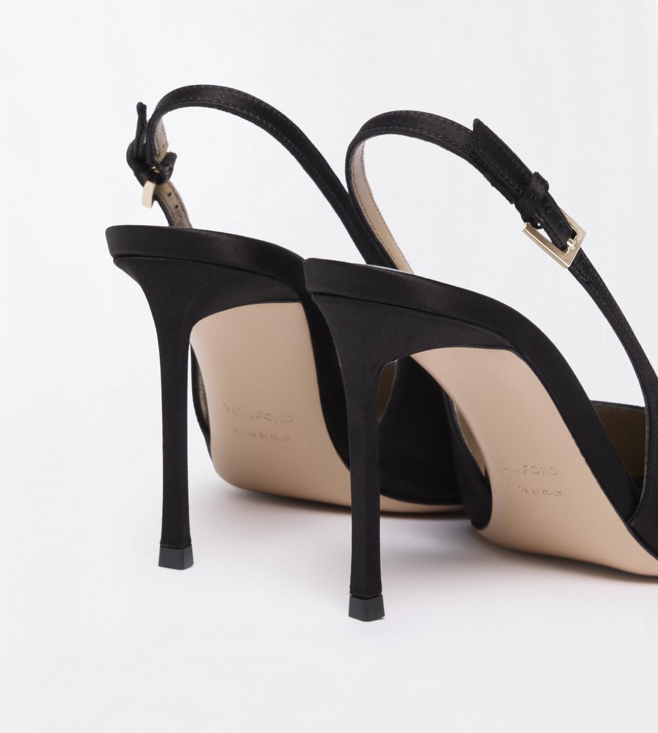 TOM FORD SATIN BLACK + CRYSTAL SATIN AND CRYSTAL STONES THEA SLINGBACK