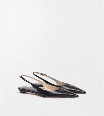 TOM FORD LEATHER BLACK SHINY LEATHER THEA SLINGKBACK BALLERINA
