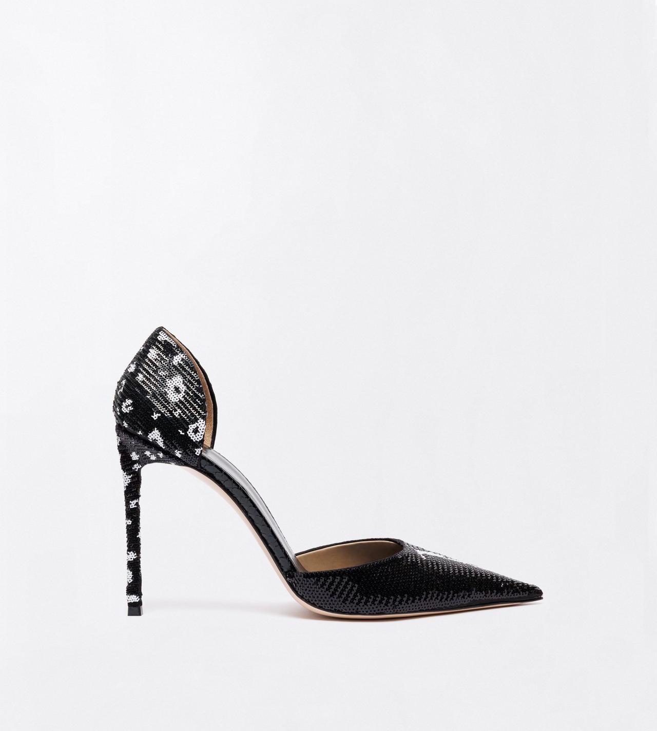 TOM FORD SEQUINS BLACK/WHITE SEQUIN EMBROIDERY VERTIGO D'ORSAY PUMP