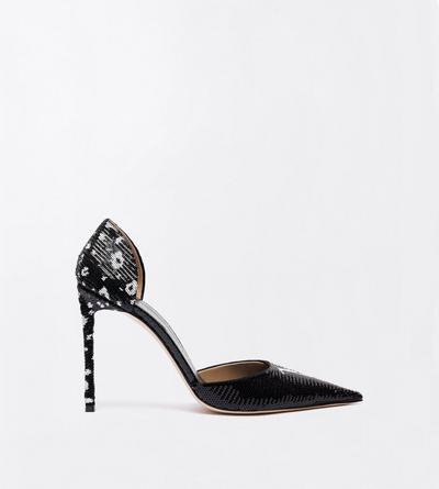 TOM FORD SEQUINS BLACK/WHITE SEQUIN EMBROIDERY VERTIGO D'ORSAY PUMP