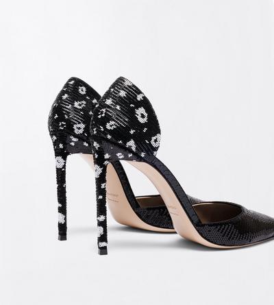 TOM FORD SEQUINS BLACK/WHITE SEQUIN EMBROIDERY VERTIGO D'ORSAY PUMP