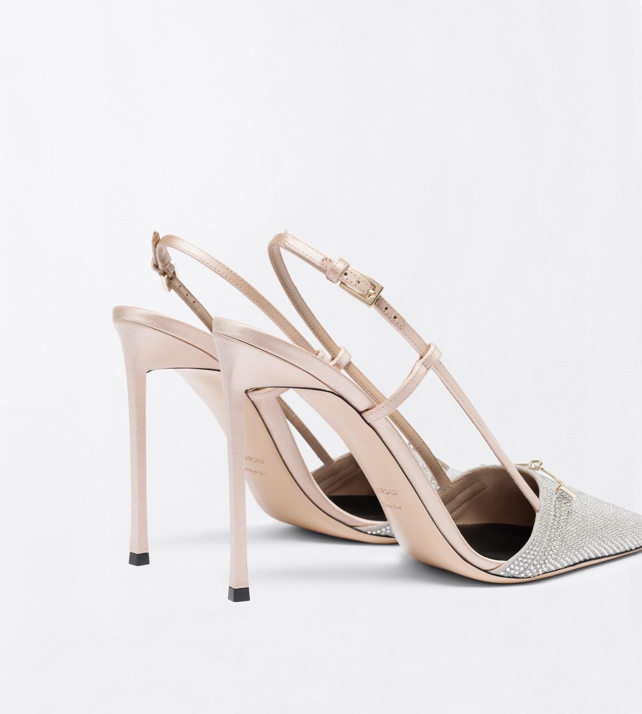 TOM FORD CRYSTAL  CRYSTAL STONES AND SATIN ARC SLINGBACK