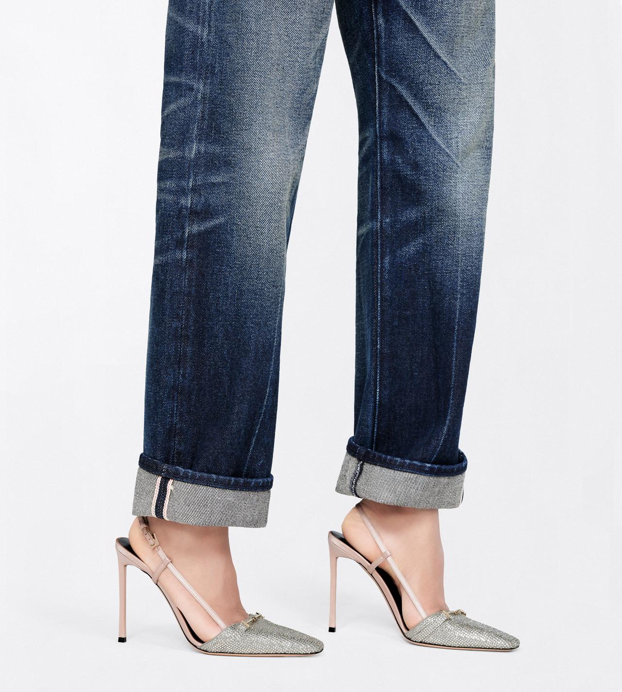 TOM FORD CRYSTAL  CRYSTAL STONES AND SATIN ARC SLINGBACK