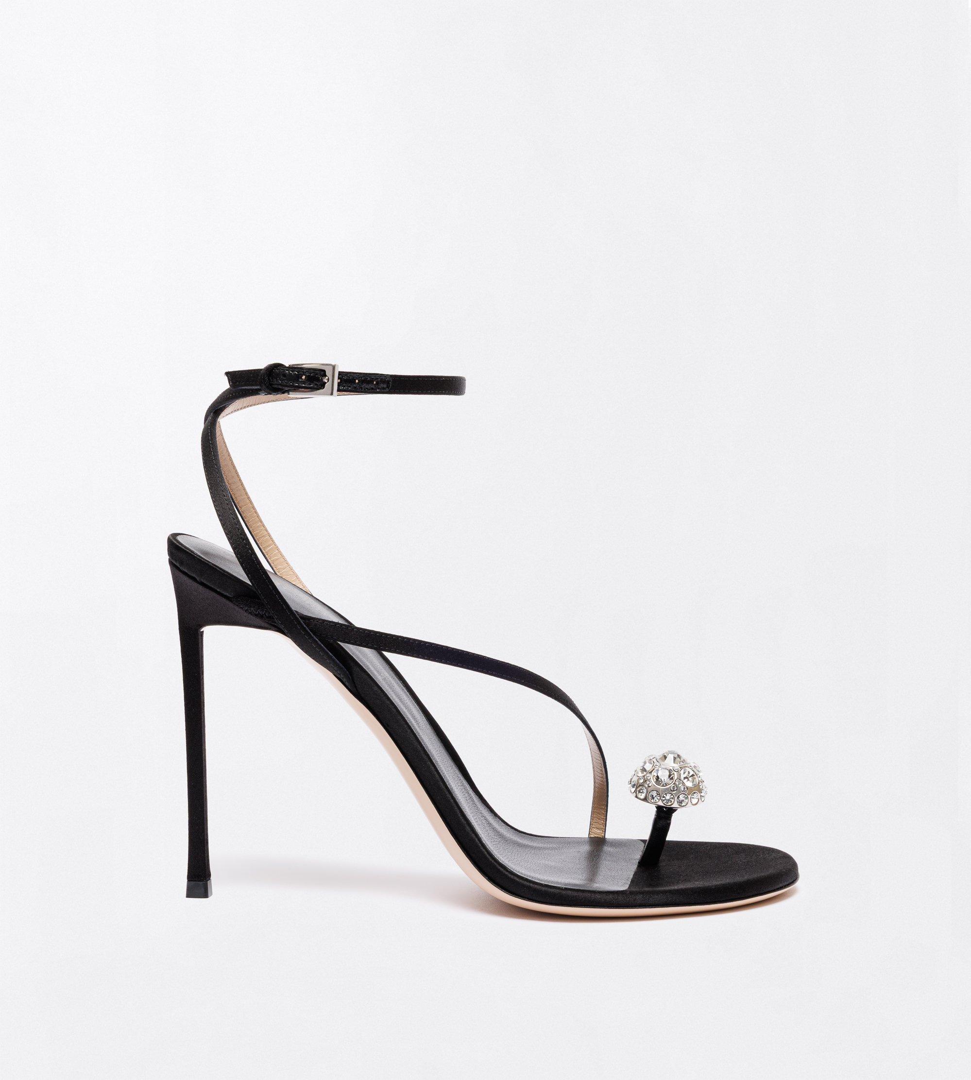 SATIN AND CRYSTAL STONES CASSIA ANKLE STRAP SANDAL