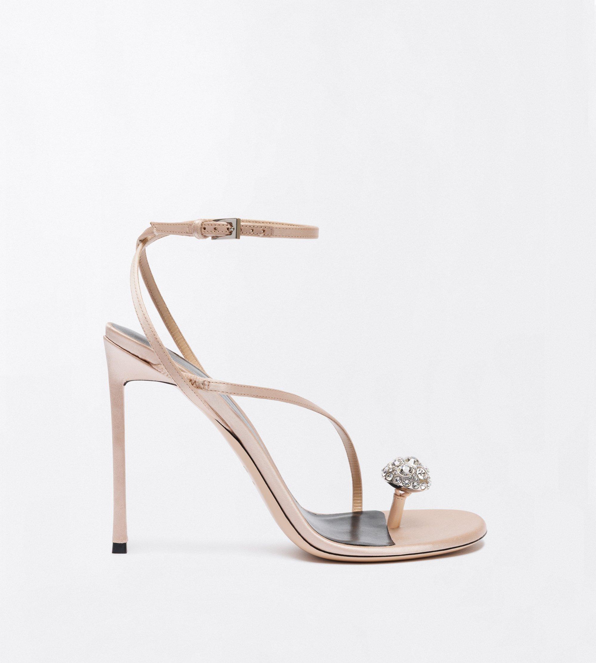 SATIN AND CRYSTAL STONES CASSIA ANKLE STRAP SANDAL
