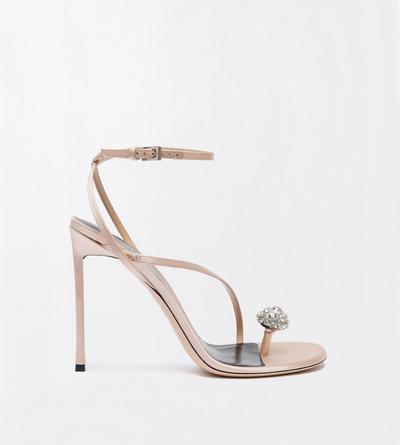 TOM FORD CRYSTAL SOFT PINK + CRYSTAL SATIN AND CRYSTAL STONES CASSIA ANKLE STRAP SANDAL