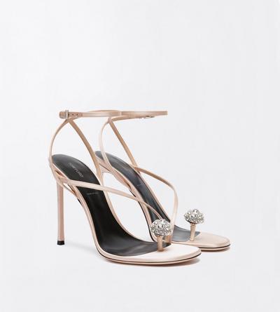 TOM FORD CRYSTAL SOFT PINK + CRYSTAL SATIN AND CRYSTAL STONES CASSIA ANKLE STRAP SANDAL