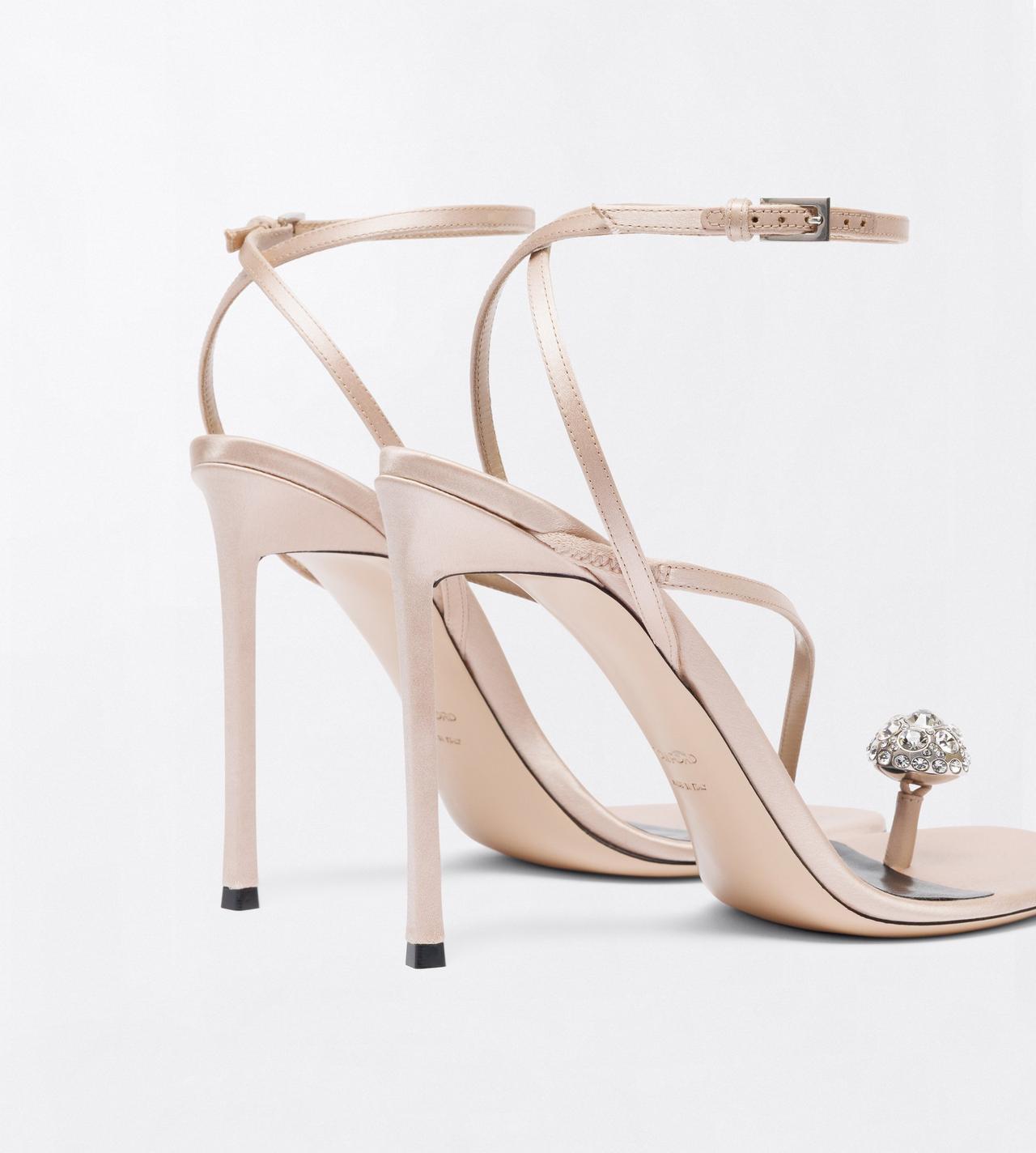 TOM FORD CRYSTAL SOFT PINK + CRYSTAL SATIN AND CRYSTAL STONES CASSIA ANKLE STRAP SANDAL