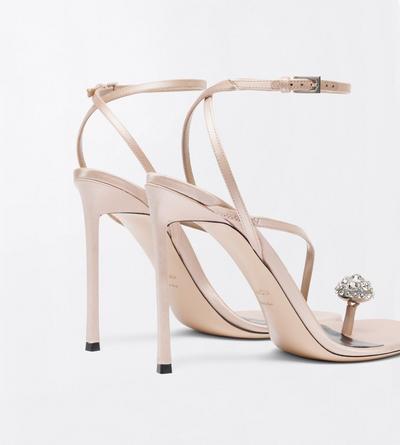 TOM FORD CRYSTAL SOFT PINK + CRYSTAL SATIN AND CRYSTAL STONES CASSIA ANKLE STRAP SANDAL