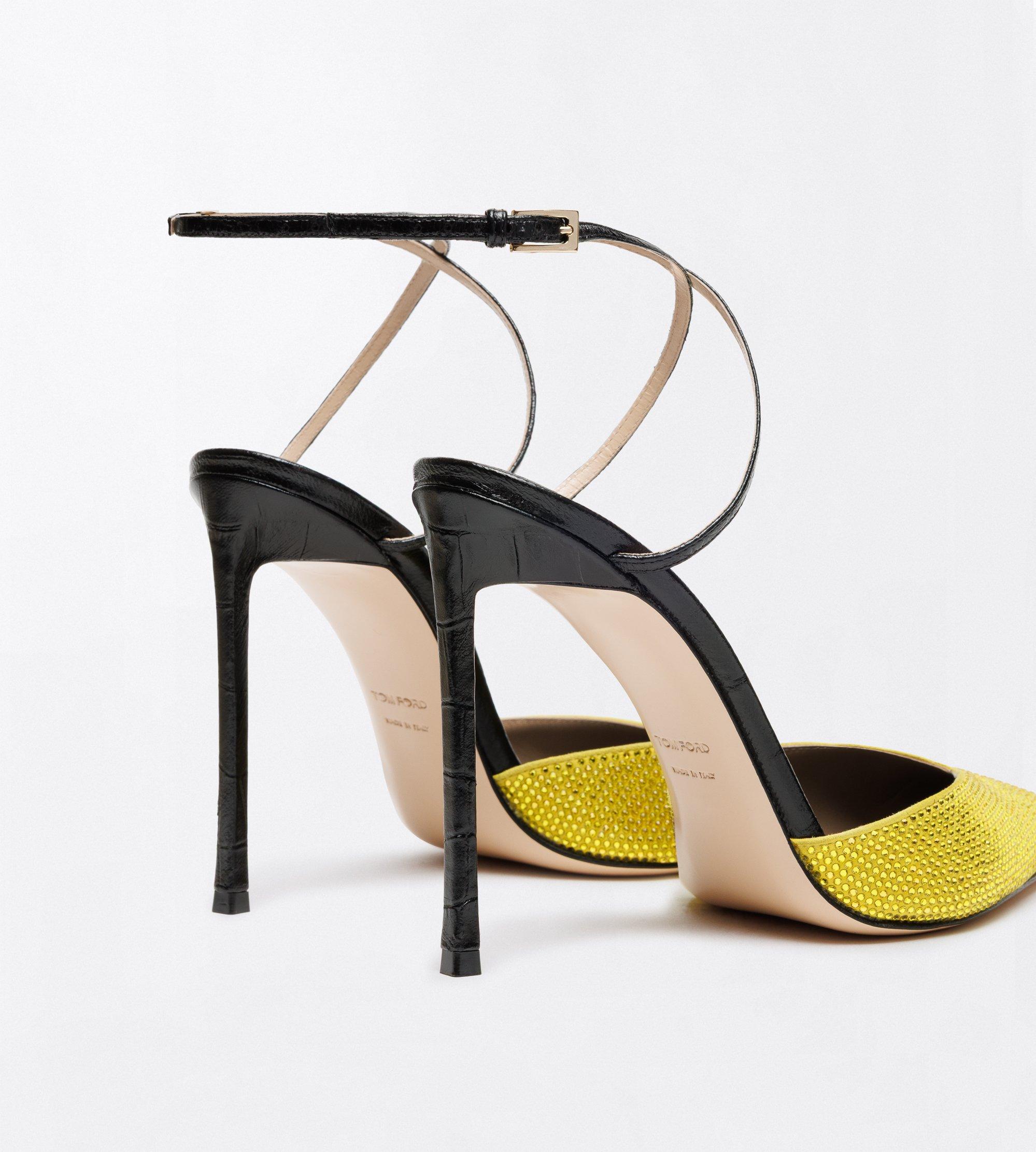 CRYSTAL STONES AND STAMPED CROCODILE LEATHER SELEN PUMP | TOM FORD