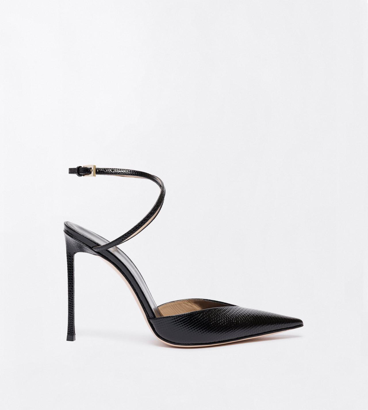 TOM FORD LEATHER BLACK KARUNG-EFFECT EMBOSSED LEATHER SELEN PUMP