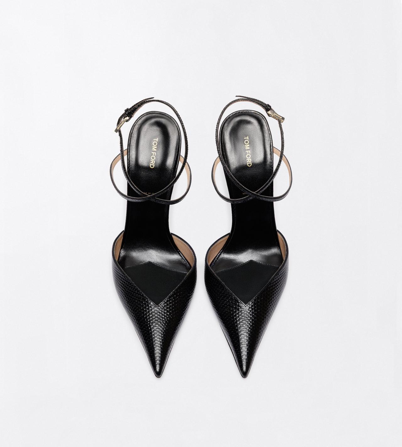 TOM FORD LEATHER BLACK KARUNG-EFFECT EMBOSSED LEATHER SELEN PUMP