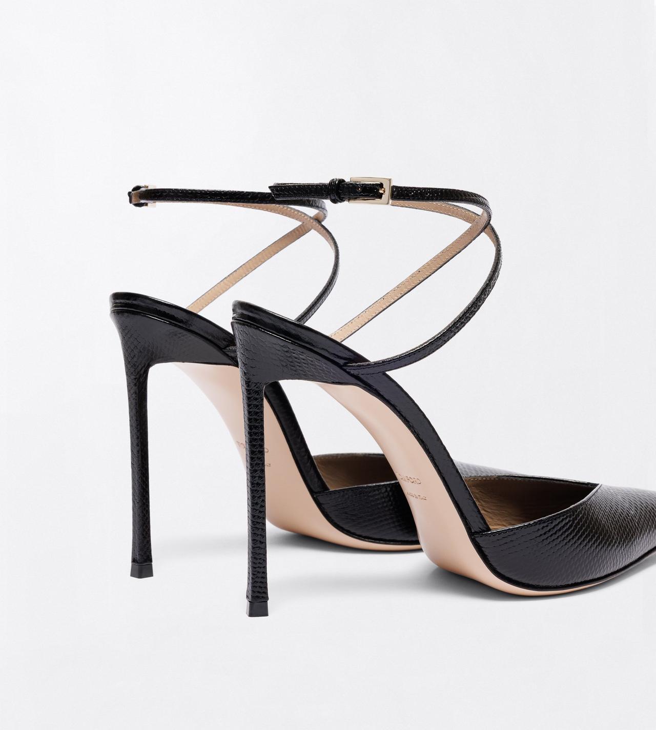TOM FORD LEATHER BLACK KARUNG-EFFECT EMBOSSED LEATHER SELEN PUMP
