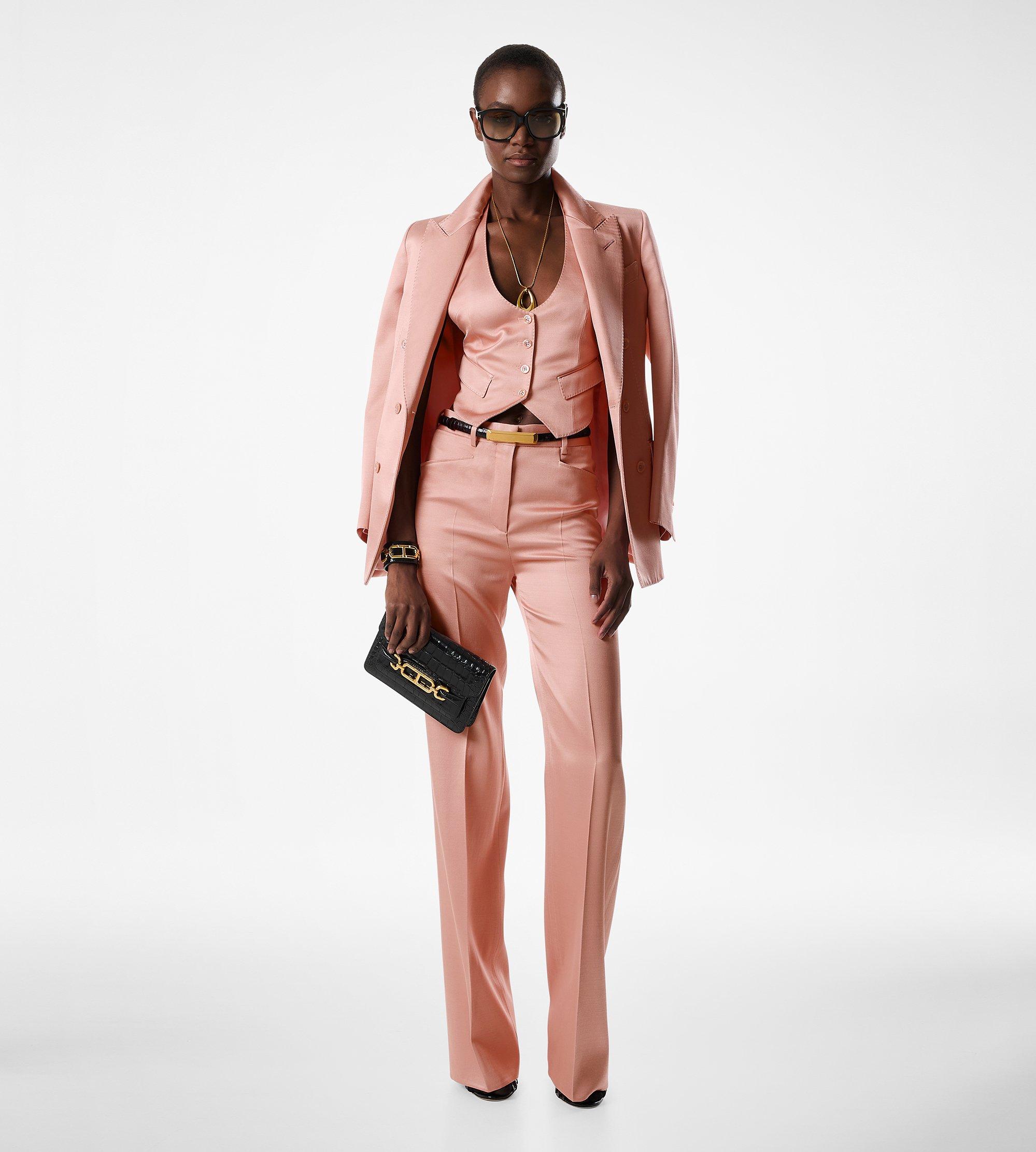 SILK AND WOOL TWILL OPEN BACK WAISTCOAT