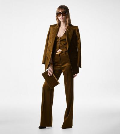 SILK AND WOOL TWILL OPEN BACK WAISTCOAT image number 1