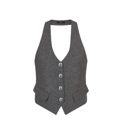 CASHMERE FLANNEL OPEN BACK WAISTCOAT image number 0